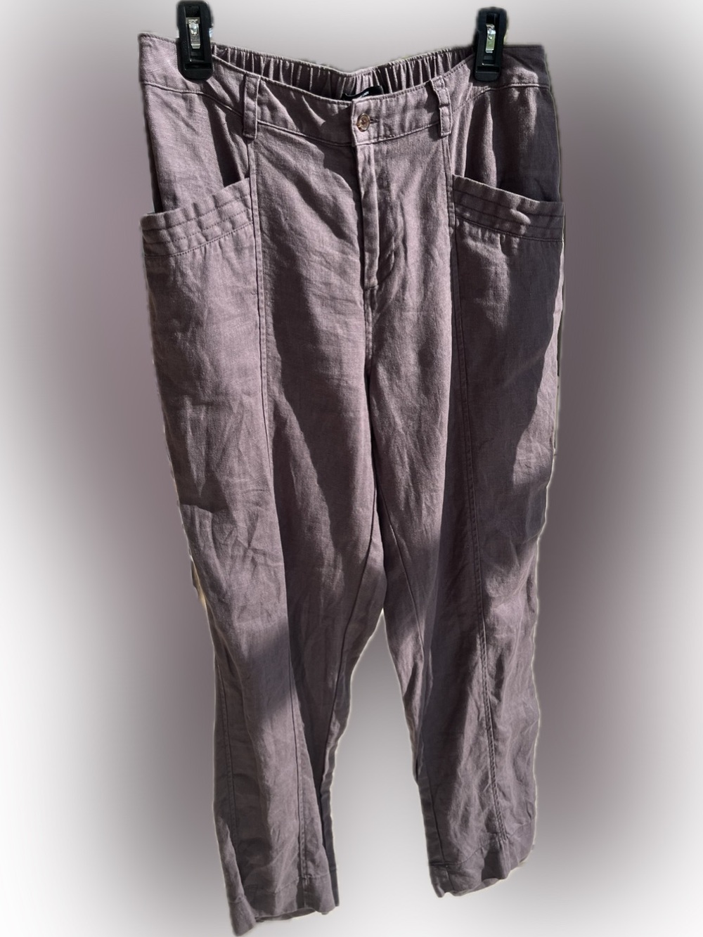 Nichole Miller purple grey linen pant
